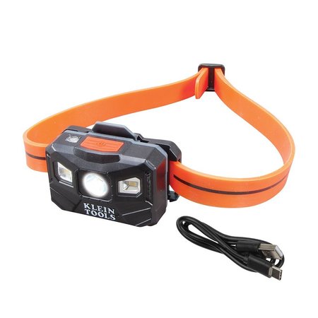 Klein Tools Rechargeable Headlamp with Silicone Strap, 400 Lumens, All-Day Runtime 56064